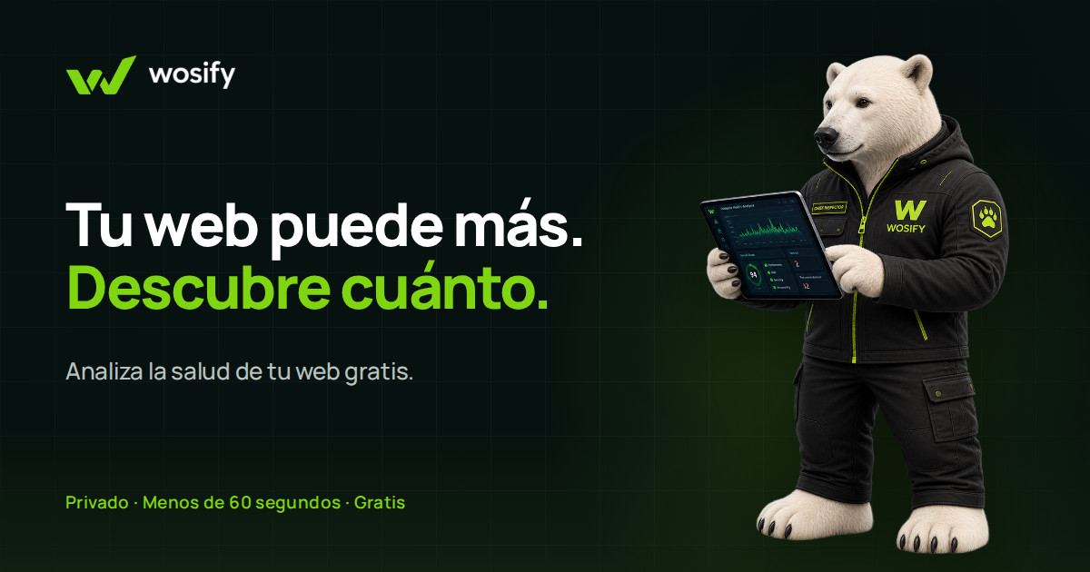 Preview image from Wosify | Analiza la salud de tu web gratis